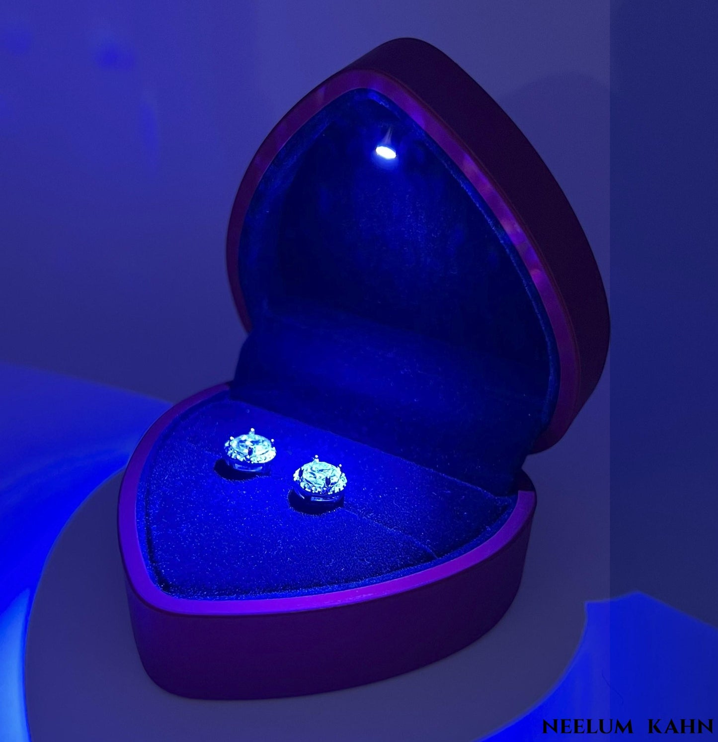1Ct Moissanite Diamond Stud Earrings for Men & Women (0.5Ct Each) | LED Ring Box Included
