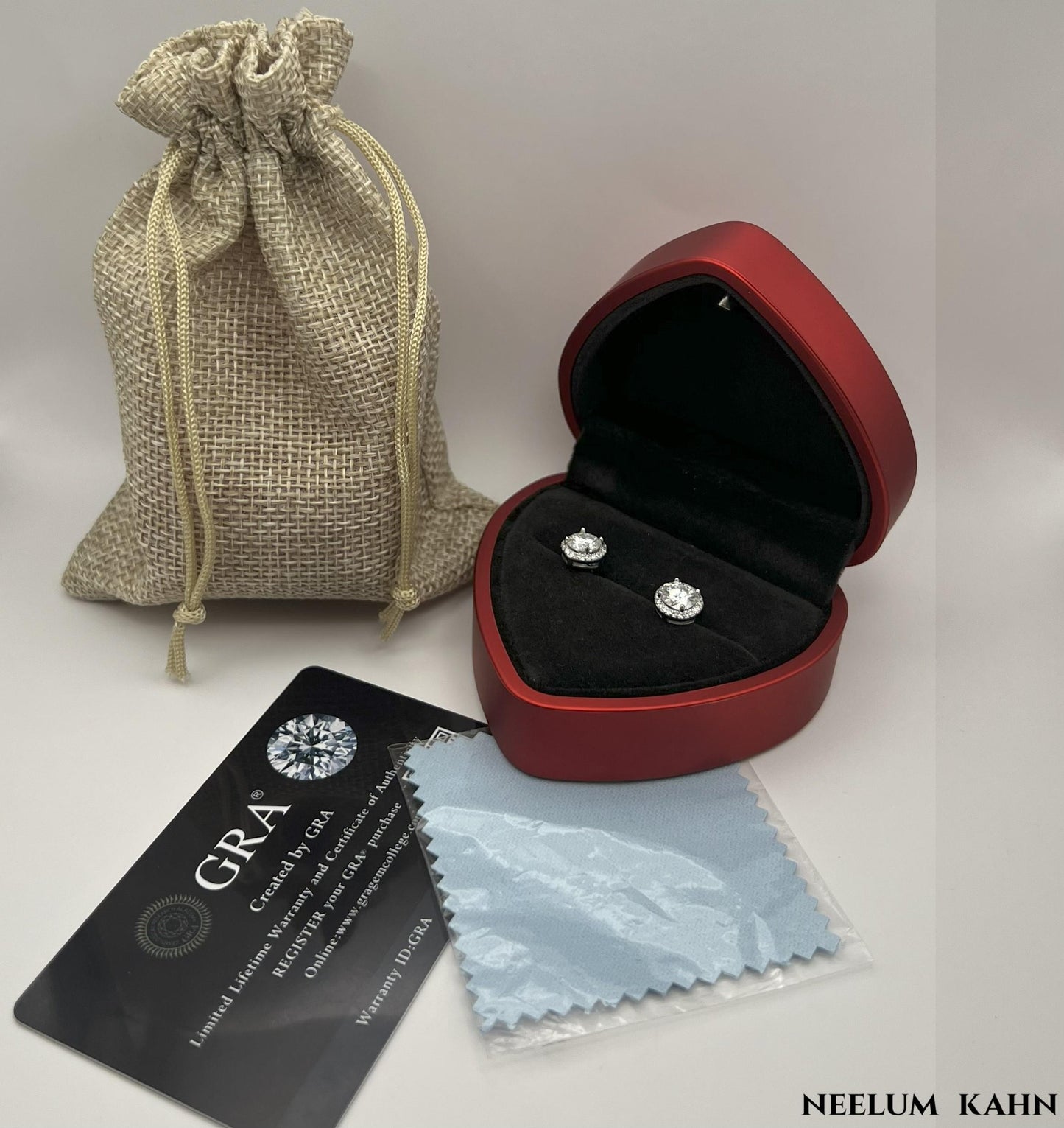 1Ct Moissanite Diamond Stud Earrings for Men & Women (0.5Ct Each) | LED Ring Box Included