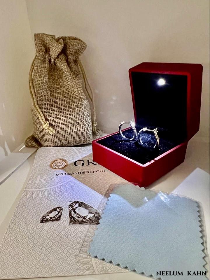 Certified Moissanite Diamond Hoop Earrings | S925 Silver for Men & Women