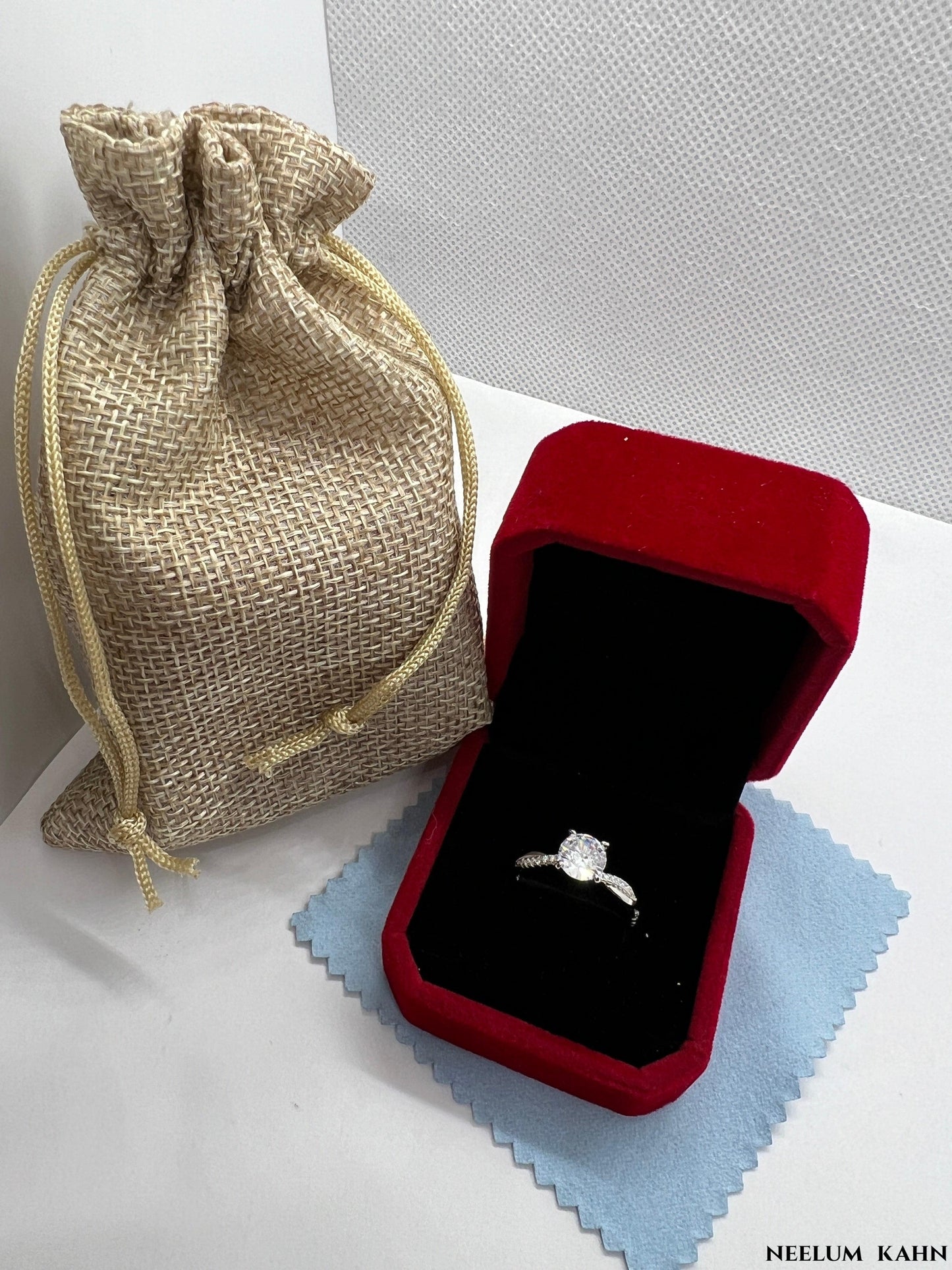 925 Sterling Silver Promise Ring Inlaid Shining Zircon