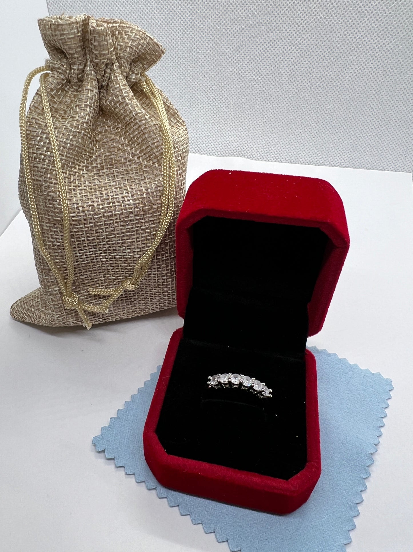 S925 Silver Zircon 7 Star Ring for Engagement