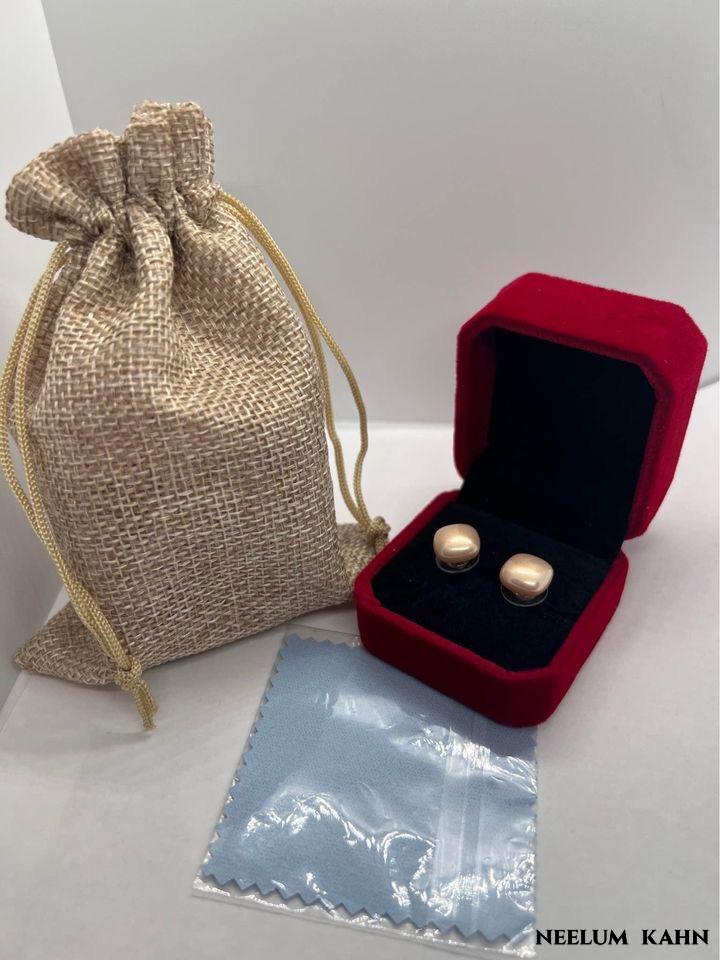 Champagne Color Pearl Stud Earrings | S925 Ear Needle
