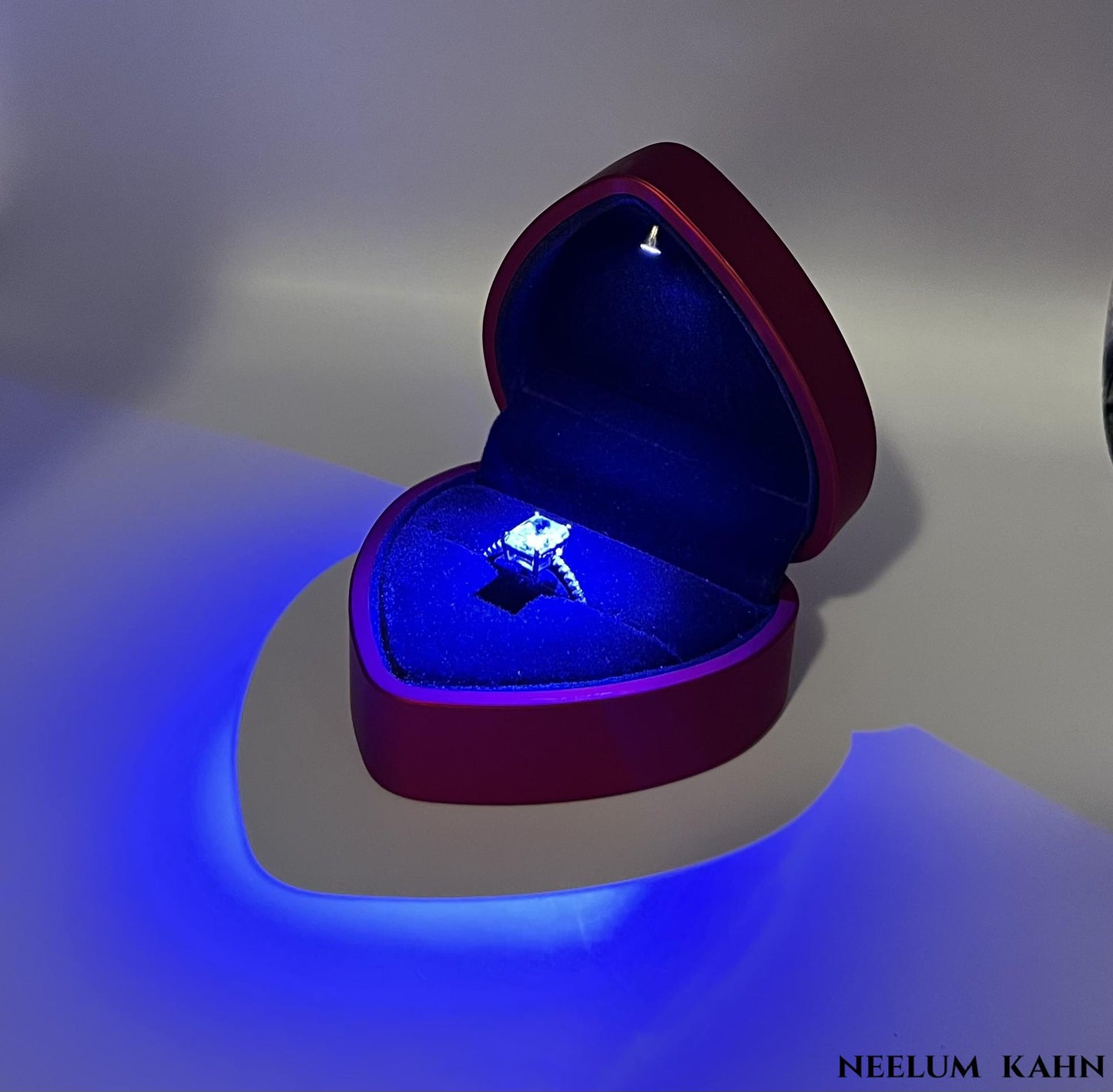 Radiant Cut 3Ct Moissanite Diamond S925 Silver Ring, Gift LED Ring Box Included