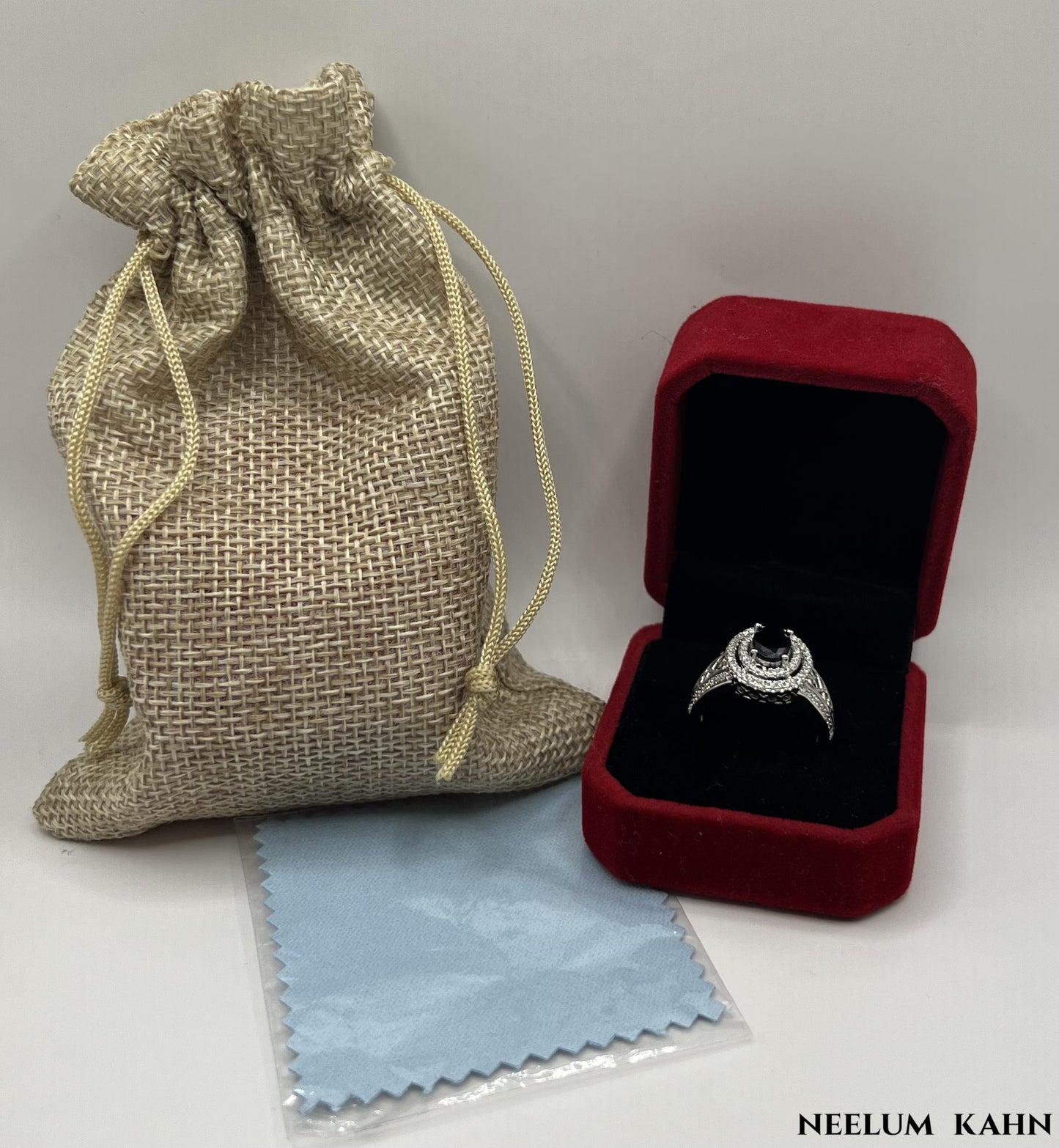 Sterling Silver Black & White Zircon Ring for Men & Women