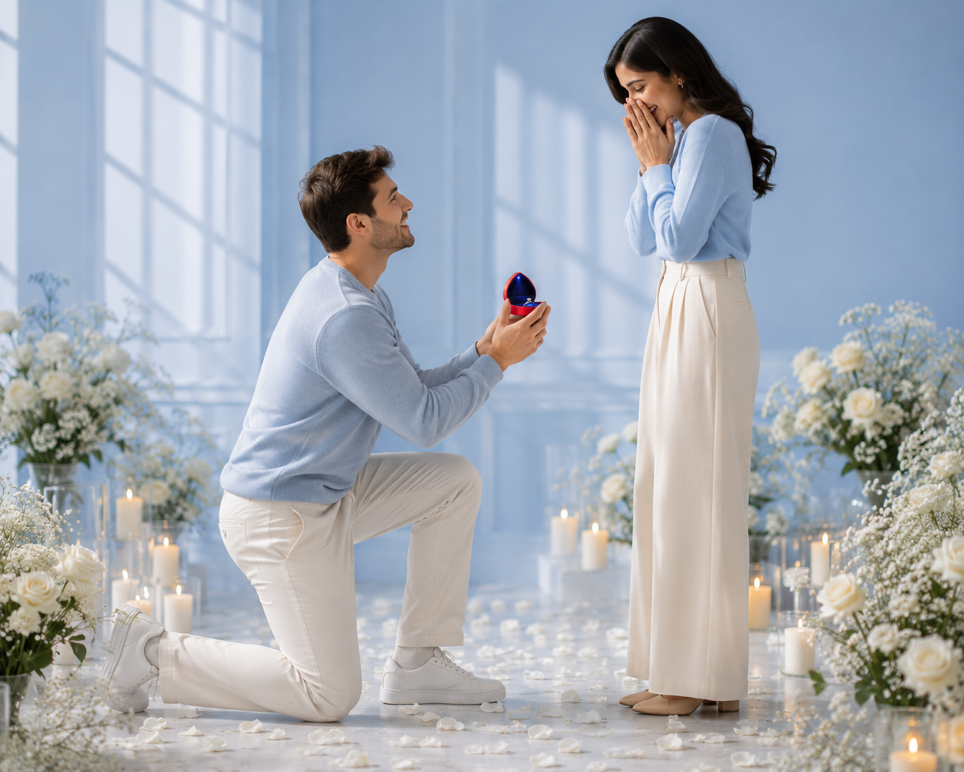 Heart Shaped LED Ring Box with Gift Pouch | Romantic Proposal & Jewelry Gift Box | Free Shipping