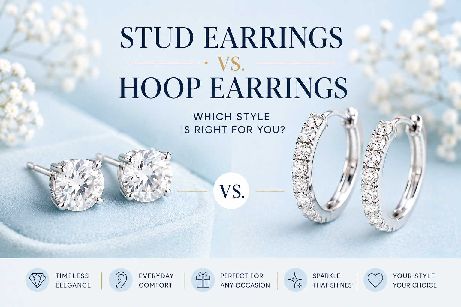 Image showing hoop earrings vs stud earrings