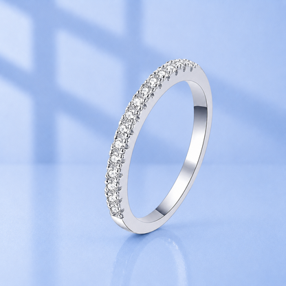0.19ct Moissanite Wedding Ring | S925 Silver and Moissanite Eternity Half Band
