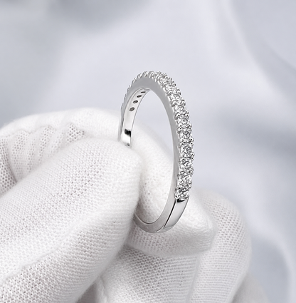 0.19ct Moissanite Wedding Ring | S925 Silver and Moissanite Eternity Half Band