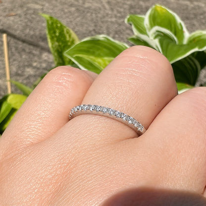 0.19ct Moissanite Wedding Ring | S925 Silver and Moissanite Eternity Half Band