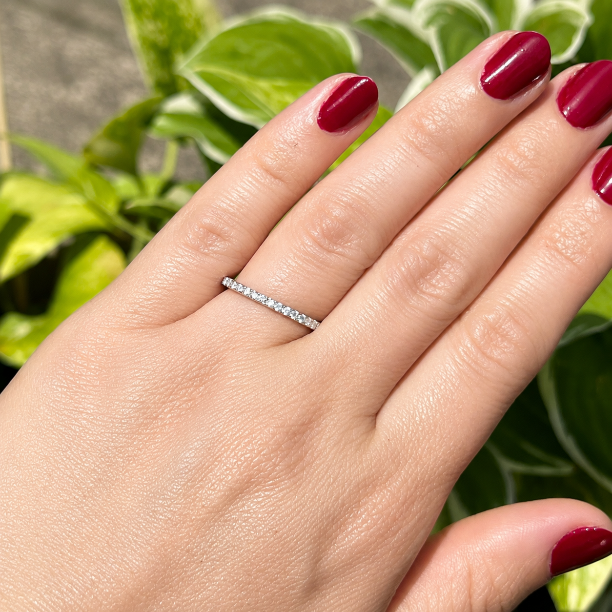 0.19ct Moissanite Wedding Ring | S925 Silver and Moissanite Eternity Half Band