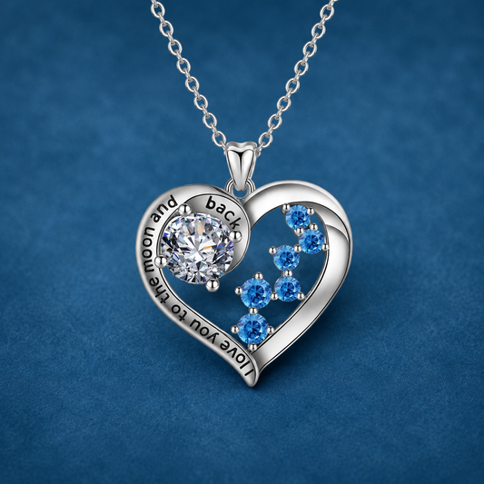 Certified 0.5ct Moissanite Heart Necklace | S925 Silver | VVS1 | 18.2" Chain