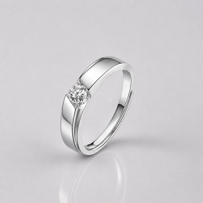 0.5ct Moissanite Adjustable Men's Ring | S925 Silver | VVS1