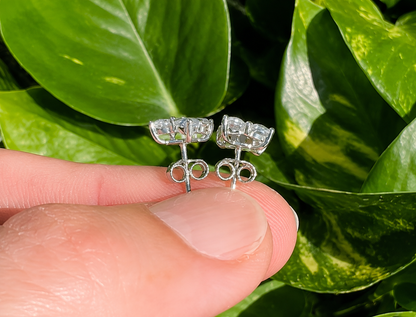 Moissanite Floral Four-Leaf Clover Stud Earrings