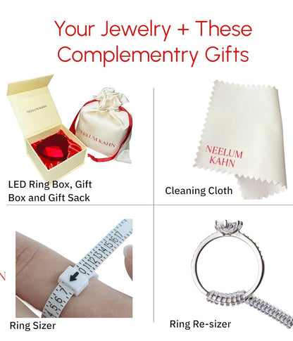 0.5Ct Moissanite Ring, 925 Sterling Silver, Round Cut, D Color VVS1, with LED Gift Box