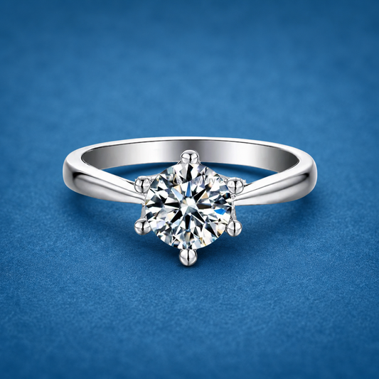 Certified 1ct Moissanite Classy Ring | S925 Silver | VVS1