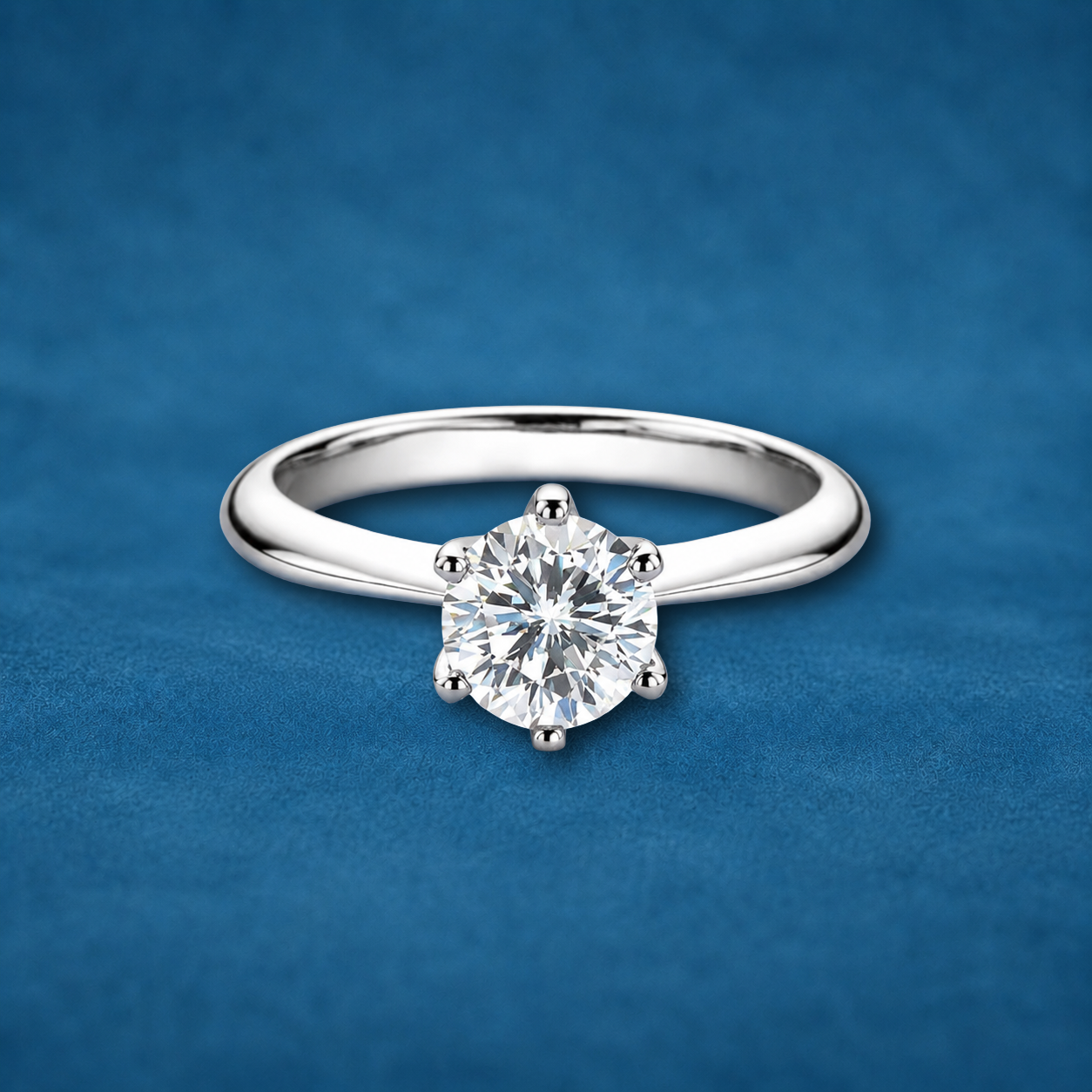 1ct Moissanite Solitaire Ring | 925 Sterling Silver | 18K Gold Plated | VVS1