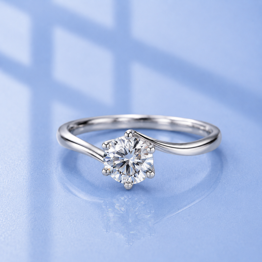 1ct Moissanite Adjustable Ring | S925 Silver | VVS1 D Color | LED Box & Free Engraving