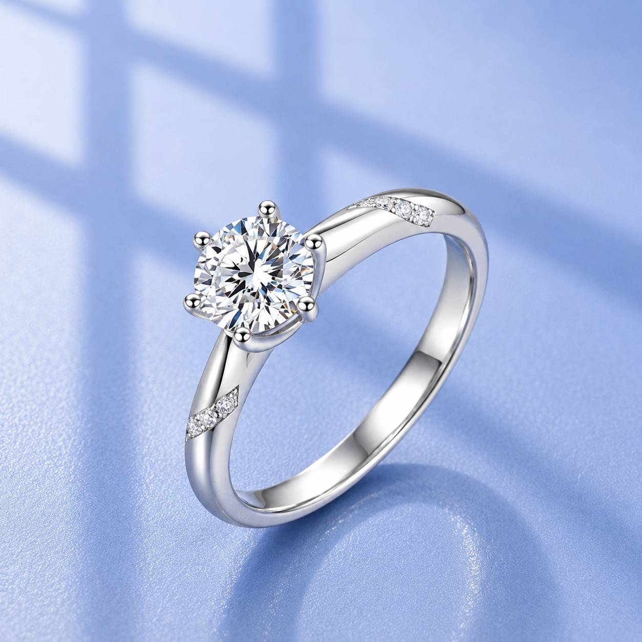 1ct Moissanite Promise Ring | 6 Prong | 925 Sterling Silver | VVS1