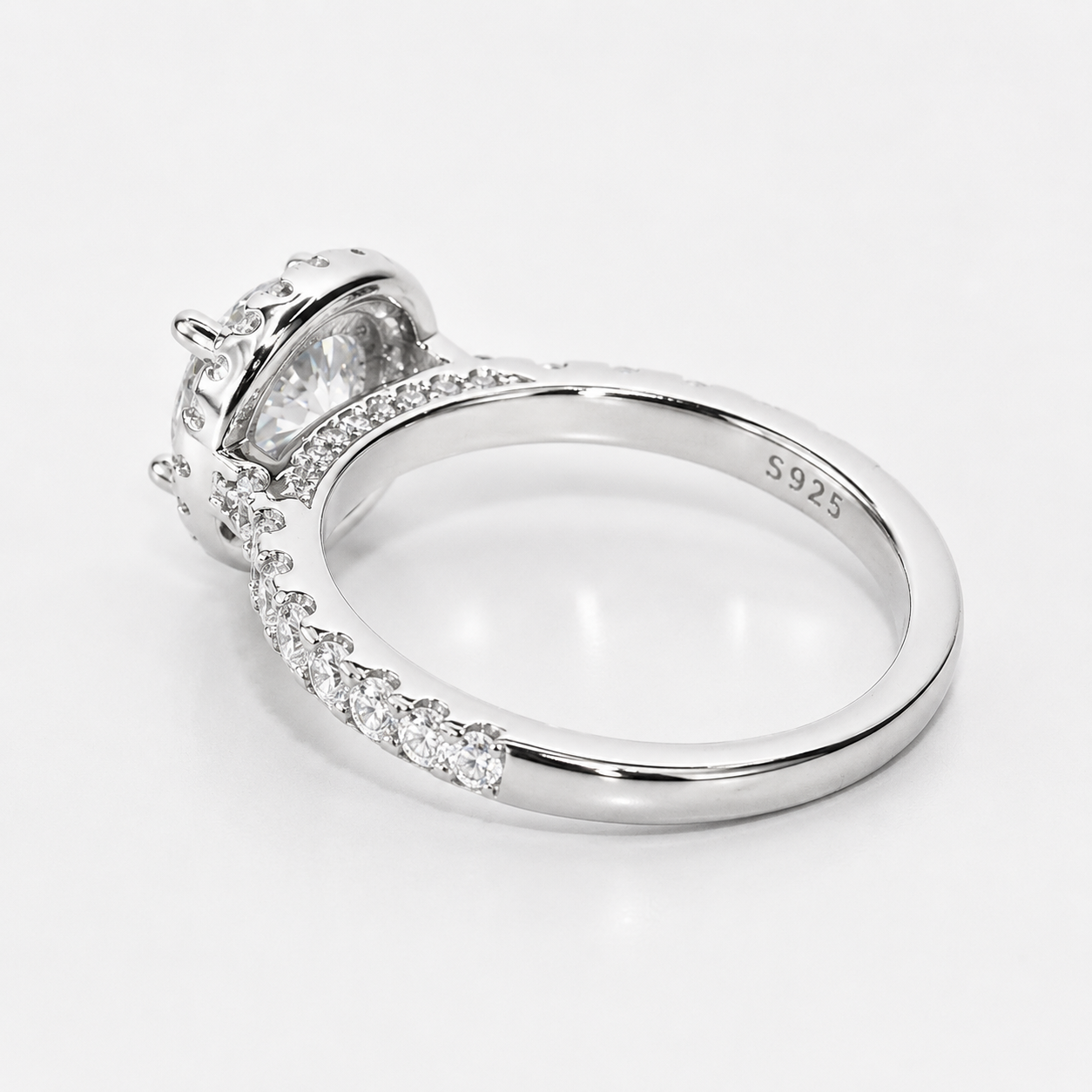 1 CT Plus Halo Moissanite Engagement Ring
