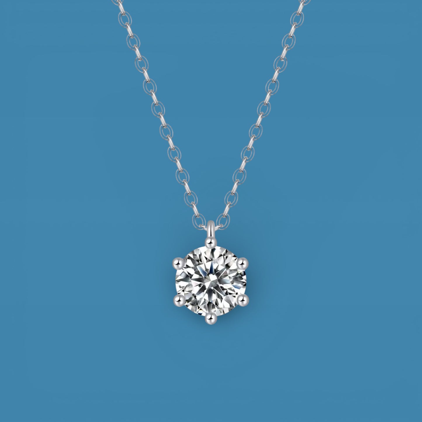 Certified 1ct Moissanite Diamond Pendant S925 Silver Promise Necklace