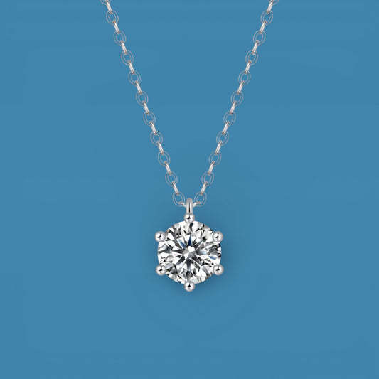 Certified 1ct Moissanite Diamond Pendant S925 Silver Promise Necklace