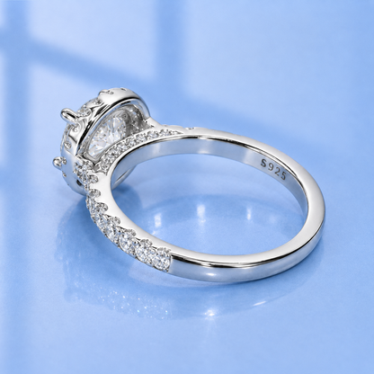 1 CT Plus Halo Moissanite Engagement Ring