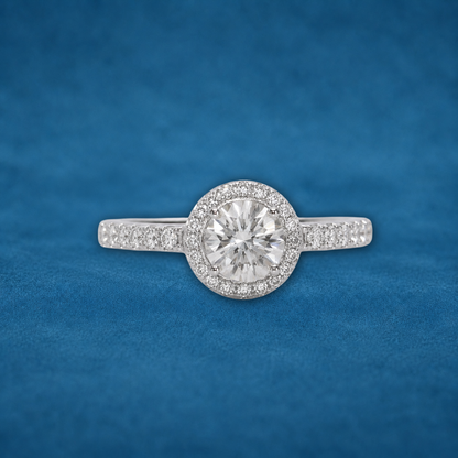 1 CT Plus Halo Moissanite Engagement Ring