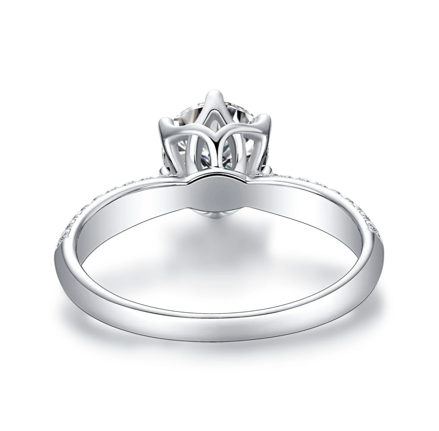 1Ct Moissanite Promise/Engagement Ring, 925 Sterling Silver, Round Cut, VVS1 Clarity, with Gift LED Ring Box