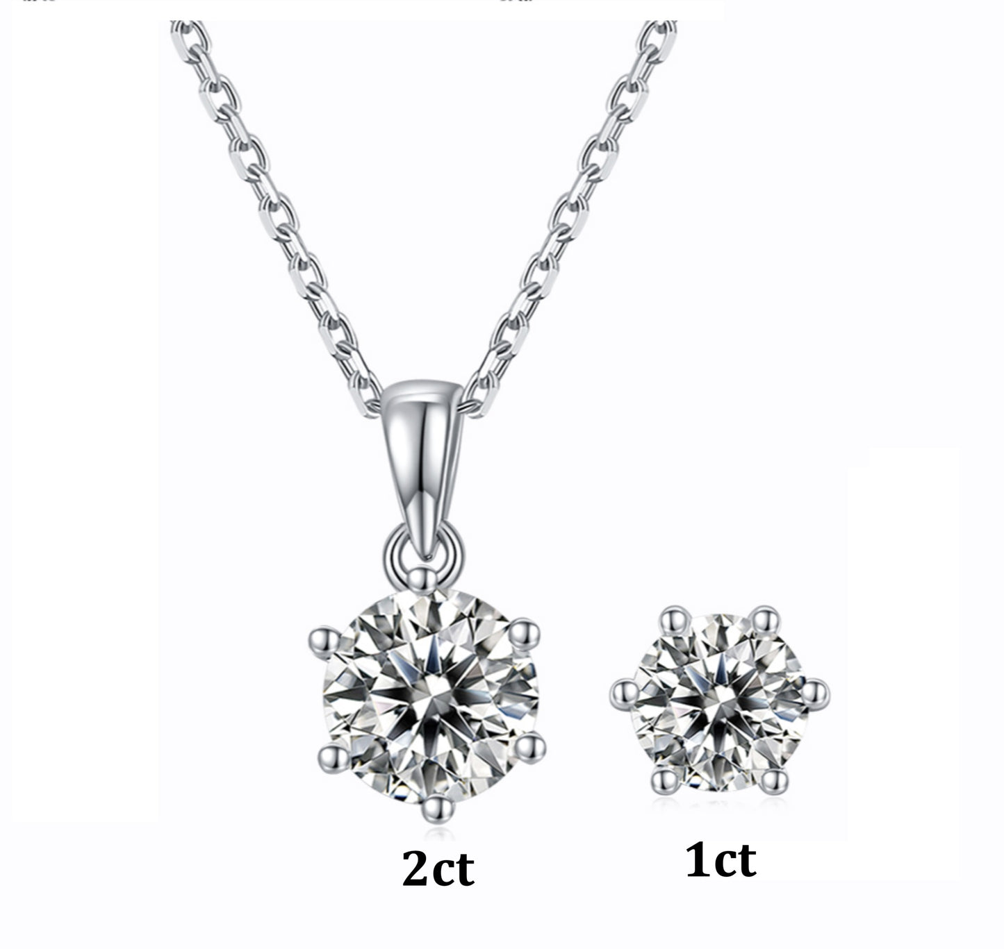 Certified 2Ct Moissanite Diamond Pendant Necklace – Solid S925 Silver