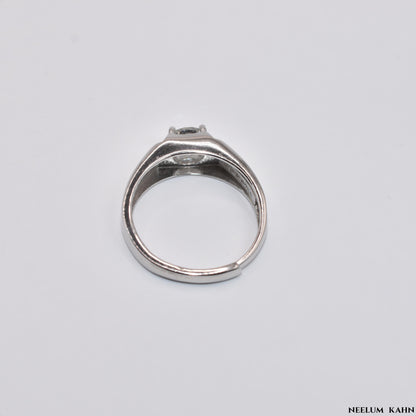 Certified 1Ct Moissanite Diamond Men Adjustable Ring S925 Silver Ring