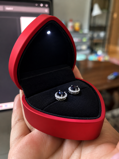 Men's 2ct Black Halo Moissanite Diamond Stud Earrings | 1ct Each | Gothic Style