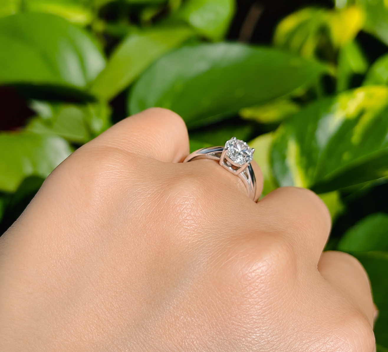2ct Oval Cut Moissanite Engagement Ring | Solitaire Ring | S925 Silver |Color D VVS1