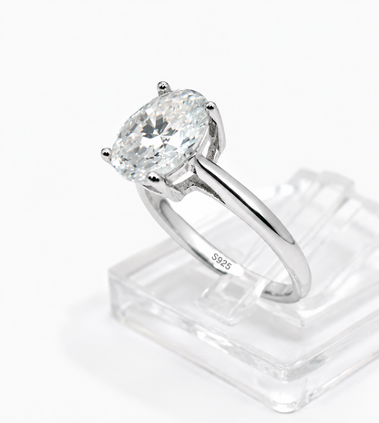 2ct Oval Cut Moissanite Engagement Ring | Solitaire Ring | S925 Silver |Color D VVS1