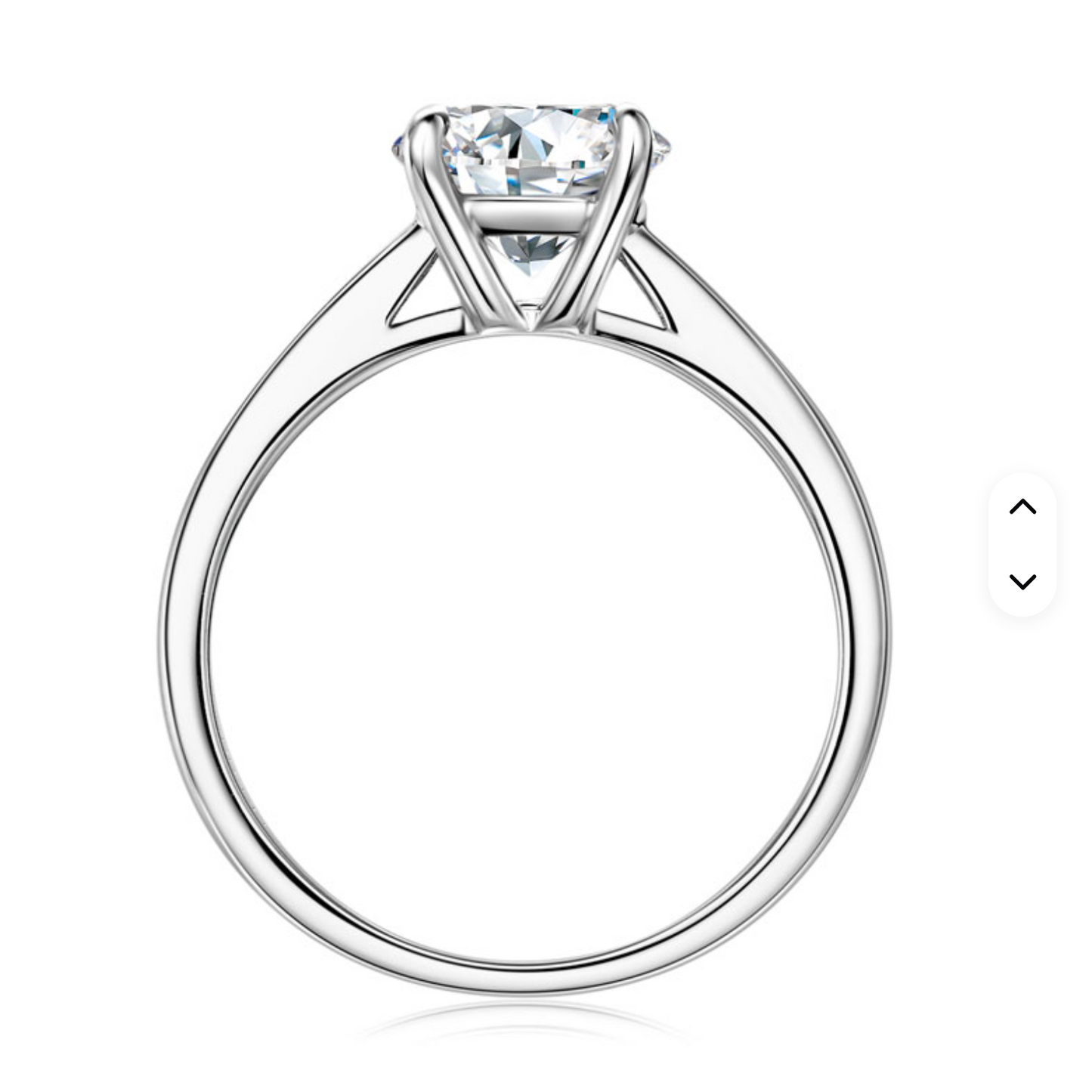 2Ct Round Cut Moissanite Ring, 925 Sterling Silver, D Color VVS1, with LED Box and Certificate