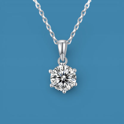Certified 2Ct Moissanite Diamond Pendant Necklace – Solid S925 Silver