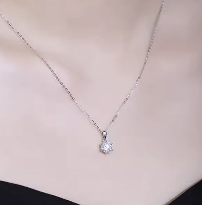 Certified 2Ct Moissanite Diamond Pendant Necklace – Solid S925 Silver