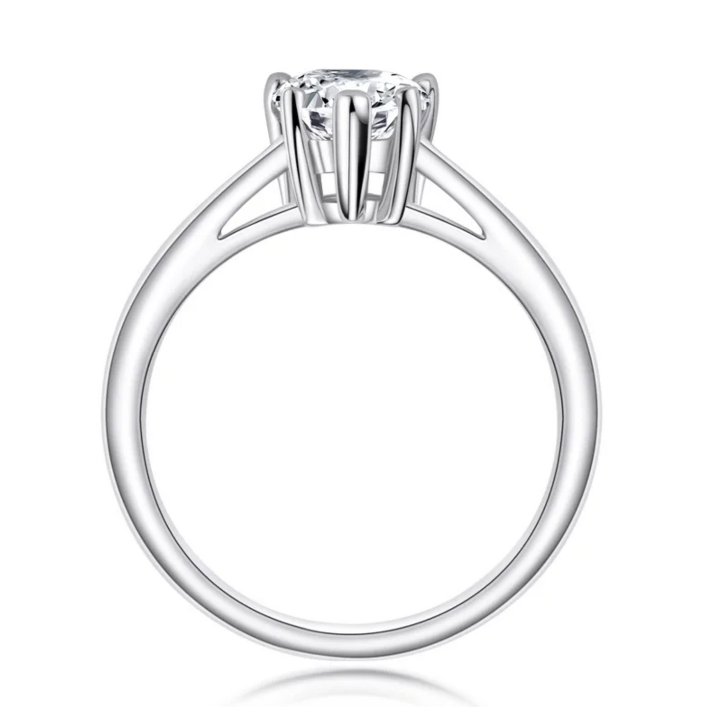 2CT Moissanite Pear Cut Water Drop Engagement Ring, 925 Sterling Silver, D Color VVS1 Clarity, Gift LED Ring Box Included