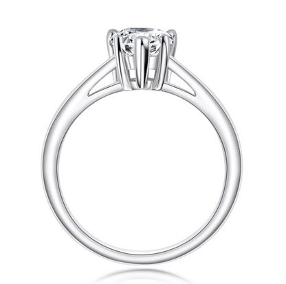 2CT Moissanite Pear Cut Water Drop Engagement Ring, 925 Sterling Silver, D Color VVS1 Clarity, Gift LED Ring Box Included