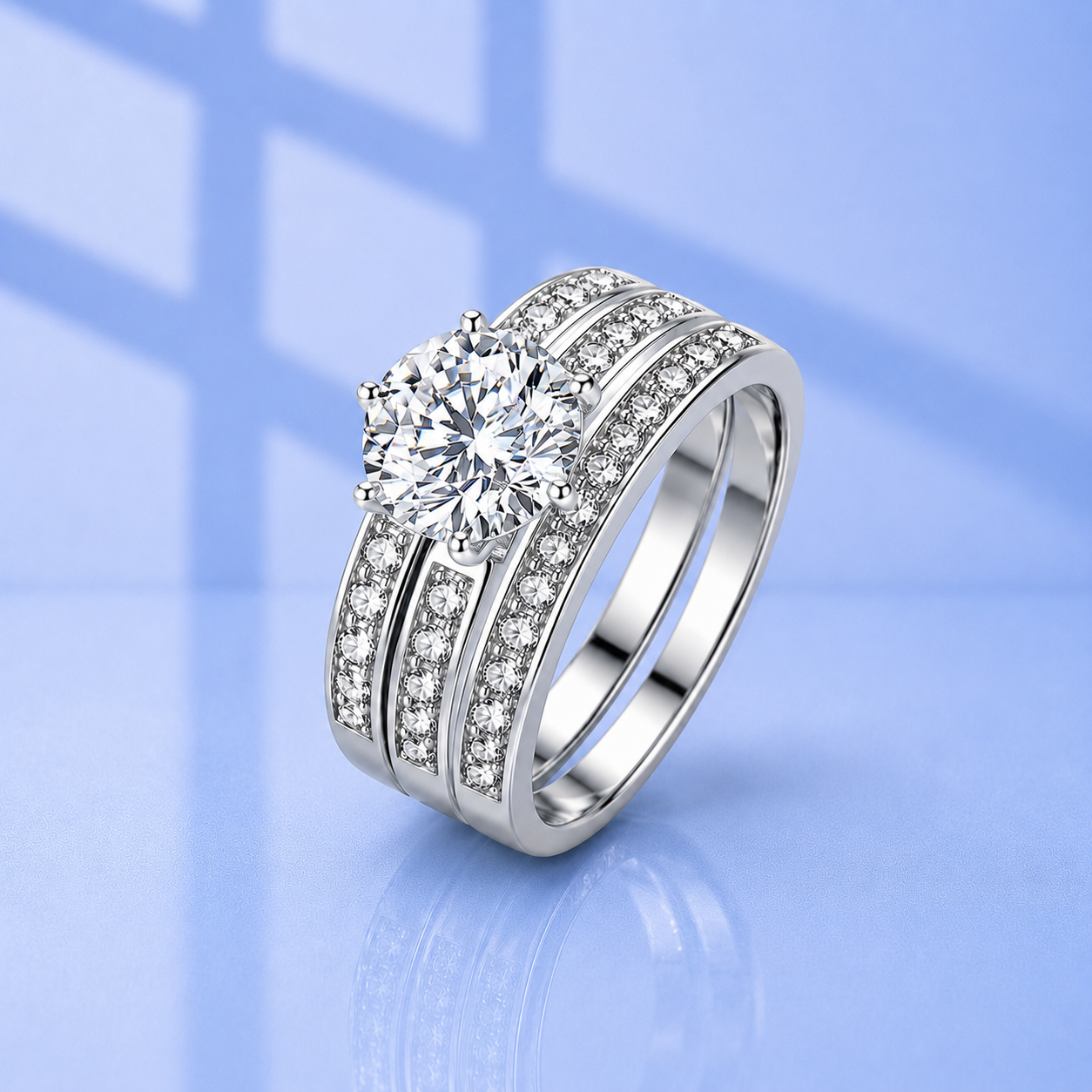 2ct Moissanite Round Cut Ring | S925 Silver | VVS1 | LED Gift Box Included