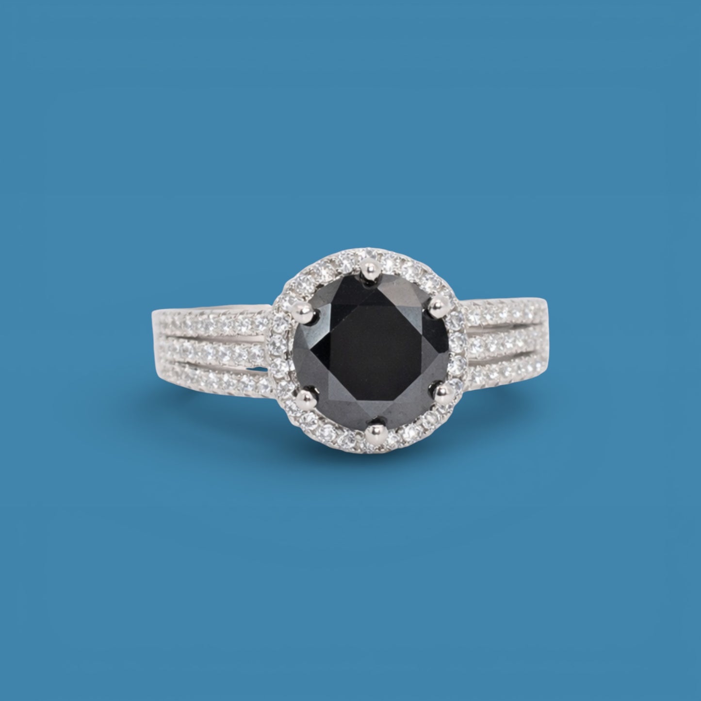 Certified 3Ct Black Moissanite Diamond Ring for Men | S925 Silver Ring