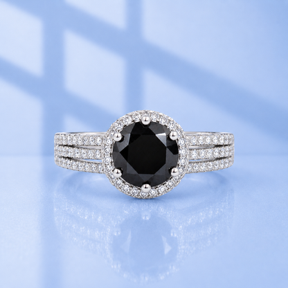 3Ct Black Moissanite Diamond Ring for Men | S925 Silver Ring