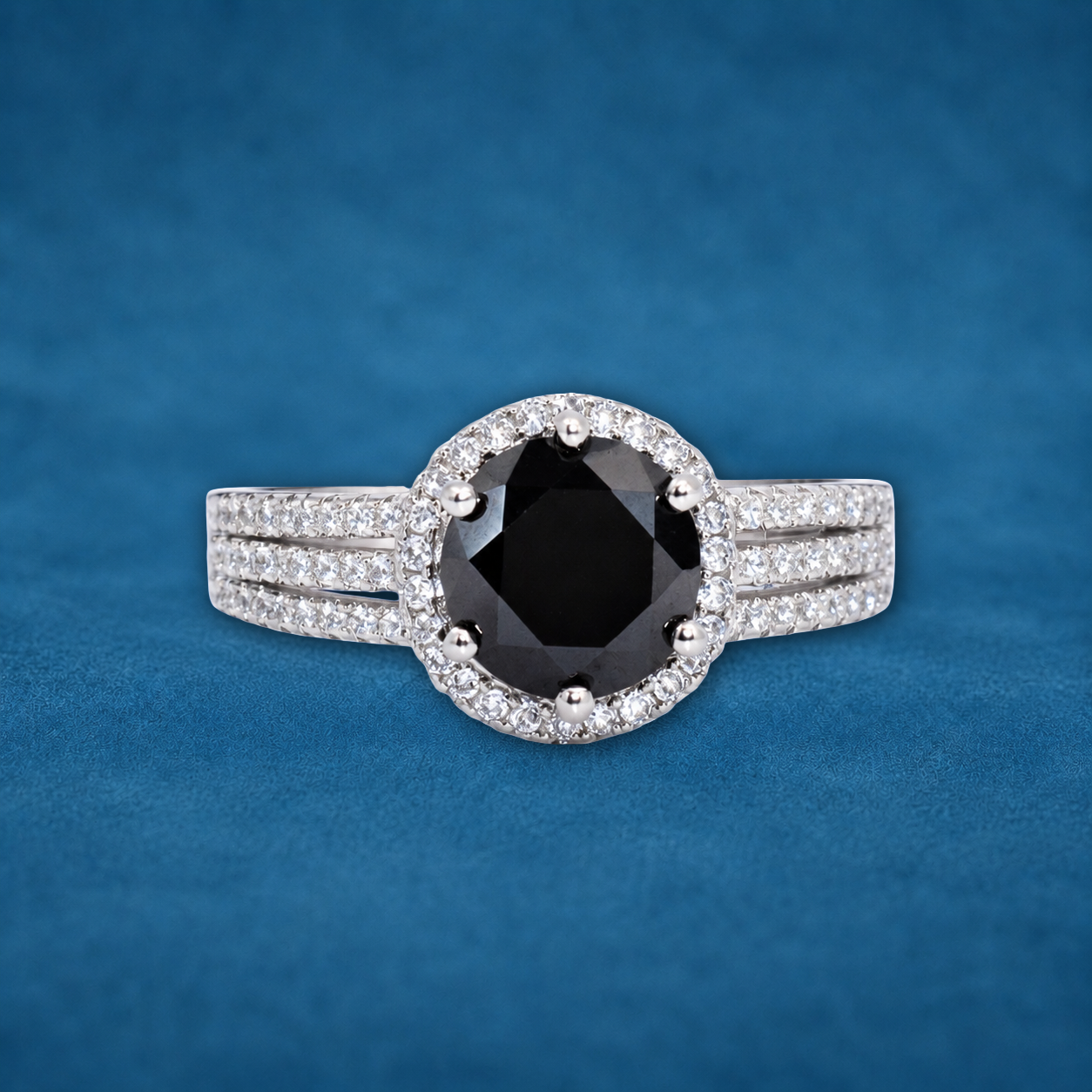Certified 2ct Black Moissanite Men's Ring | 18K Gold Plated S925 Silver