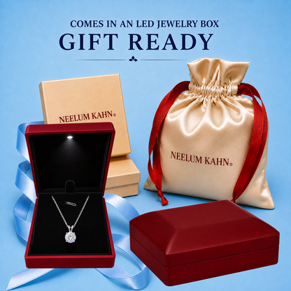 3ct Round Moissanite Diamond Pendant Necklace | S925 Silver | VVS1