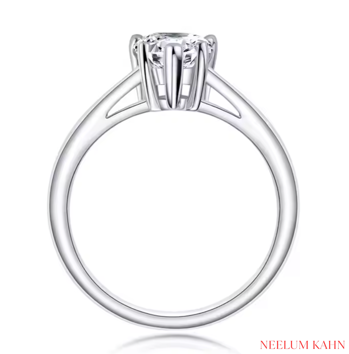 Certified 3Ct Water Drop Pear Cut Moissanite Diamond Ring