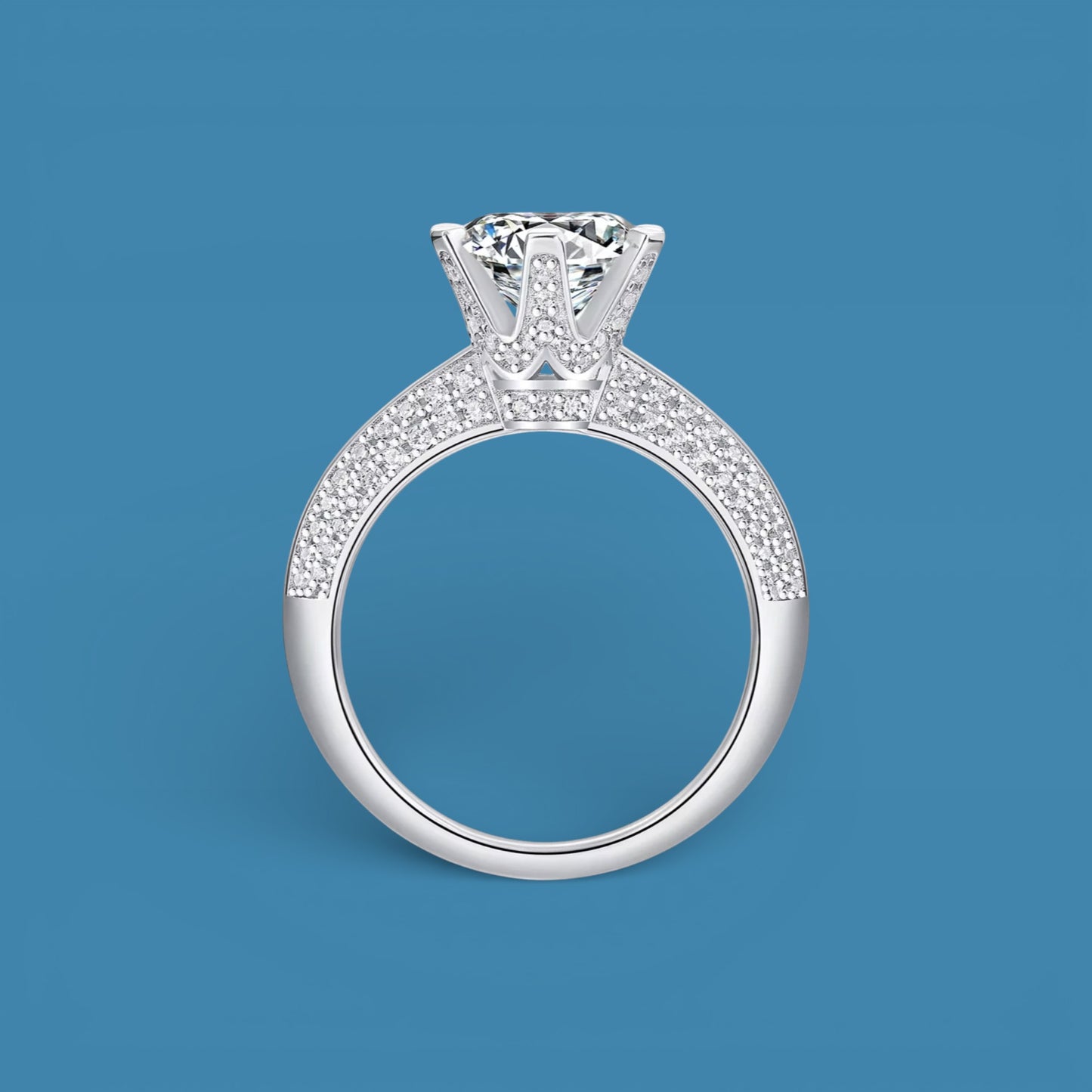 Certified 3Ct Moissanite Diamond Engagement Ring (18k Gold Plated)