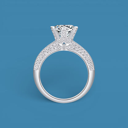 Certified 3Ct Moissanite Diamond Engagement Ring (18k Gold Plated)