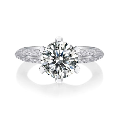 Certified 3Ct Moissanite Diamond Engagement Ring (18k Gold Plated)