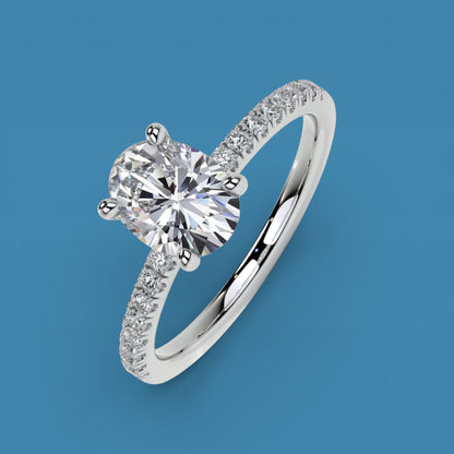Oval cut 3Ct Moissanite Diamond Ring