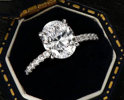Oval cut 3Ct Moissanite Diamond Ring