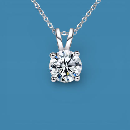 Certified 3Ct Moissanite Diamond S925 Silver Pendant Necklace